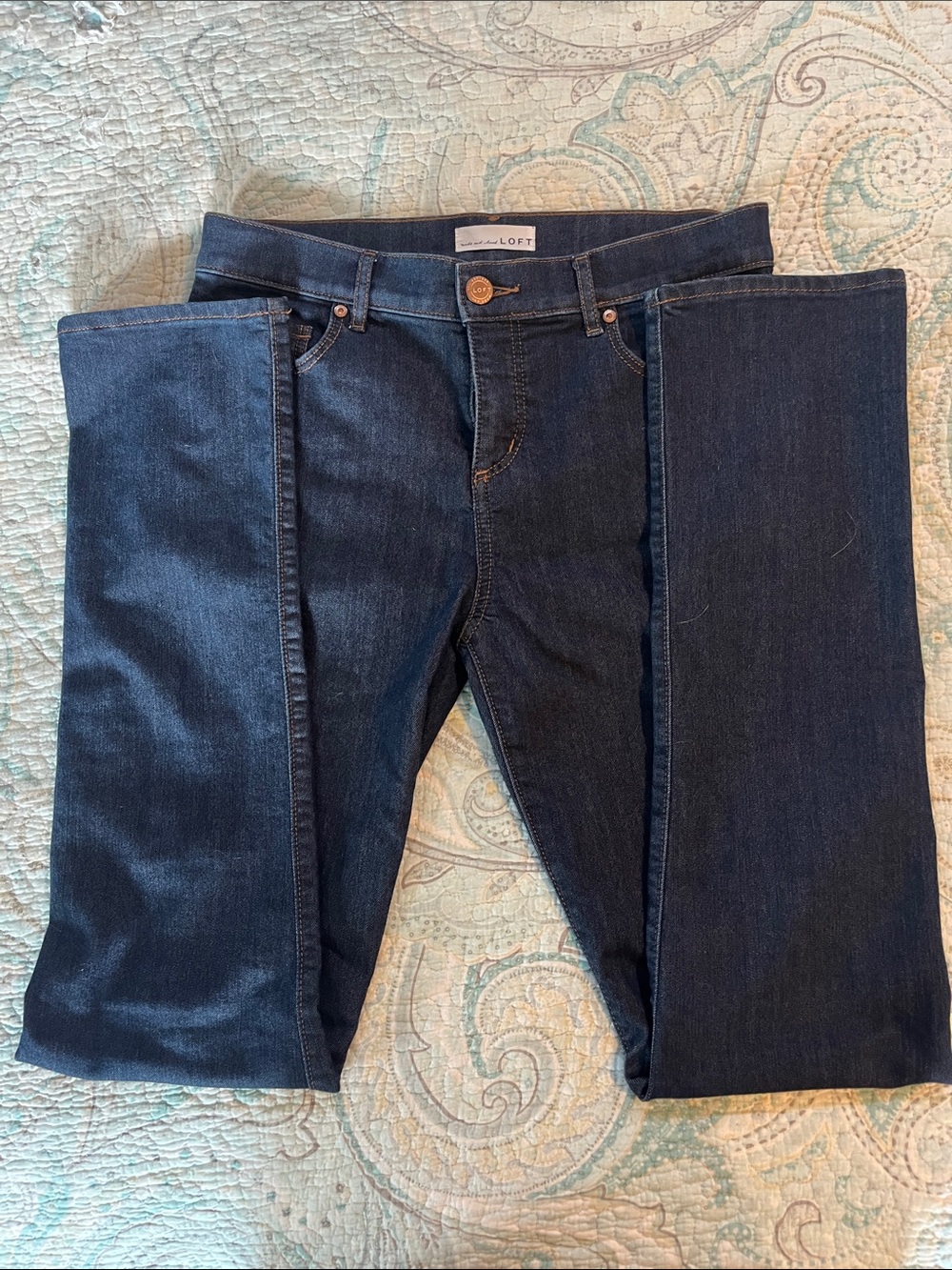 LOFT Dark Wash Skinny Jeans - Deep Indigo Blue